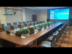 Monitor retrátil motorizado com microfone gooseneck